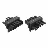 770-622 - T-distribution connector, 5-pole, Cod. A, 1 input, 2 outputs, 3 locking levers, for flying leads