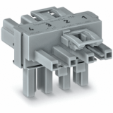 770-1631 - T-distribution connector, 4-pole, Cod. B, 1 input, 2 outputs, 2 locking levers