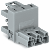 770-1661 - h-distribution connector, 3-pole, Cod. B, 1 input, 2 outputs, outputs on one side, 2 locking levers