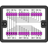 899-631/421-000 - Caja de distribución, 230V + SMI, 1 entrada, 5 salidas, Cod. B, MIDI