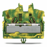 2052-317 - Morsetto miniaturizzato passante per 2 conduttori, con slot operativi, 2,5 mm², con piede di fissaggio a scatto, marcatura centrale e laterale, con presa per test, Push-in CAGE CLAMP®