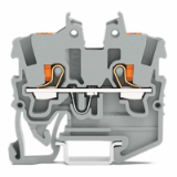 2250-1201 - Mini-borna de paso para 2 conductores; con tecla; 1 mm²; con orificio de prueba; Marcaje lateral y central; para carril DIN 15; Push-in CAGE CLAMP®
