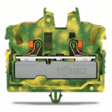 2252-317 - 2-conductor miniature through terminal block, with push-button, 2.5 mm², with snap-in mounting foot, side and center marking, with test port, Push-in CAGE CLAMP®