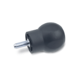EN 675 - Ball Handles, Technopolymer Plastic, with Steel Threaded Stud, Ergostyle®