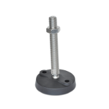 WN 9100.1 A - Stud Type-"NY-LEV®" Nylon Base Leveling Mounts, Type A, Without Lag Bolt Holes, Without Rubber Pad Inch